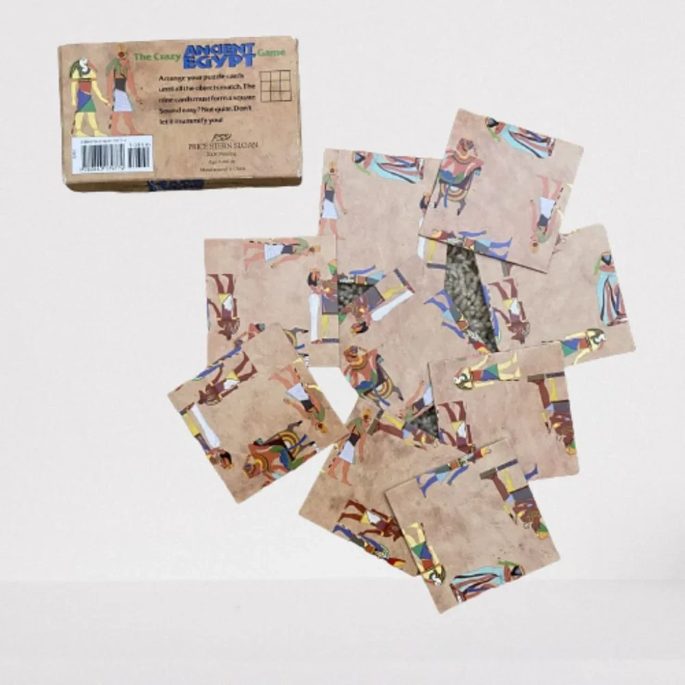 Thinkfun Math Dice, Guernica memory puzzle, and Ancient Egypt game